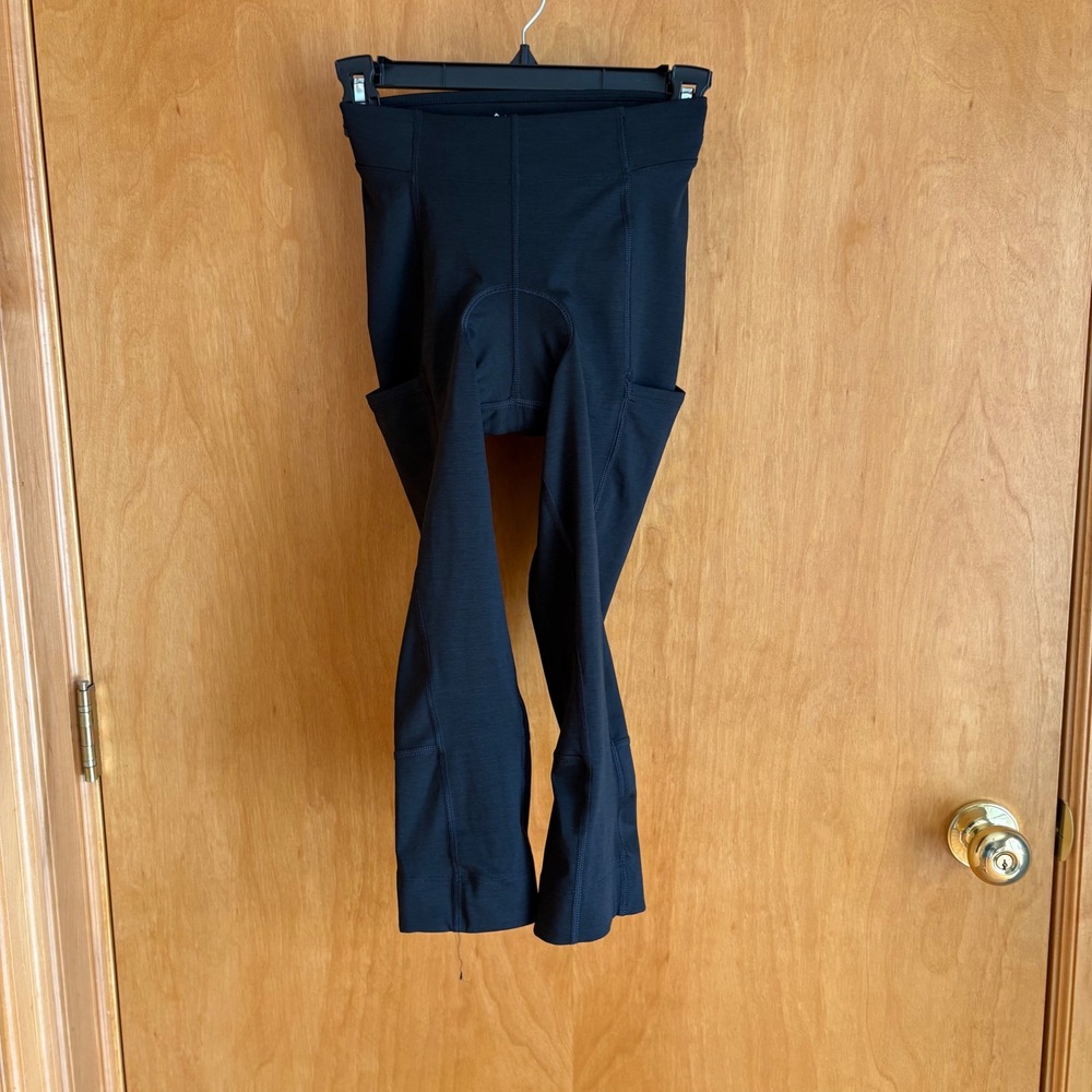REI Co-op Cycling Tights Womens XS Black Padded Chamois Side Pockets Leggings